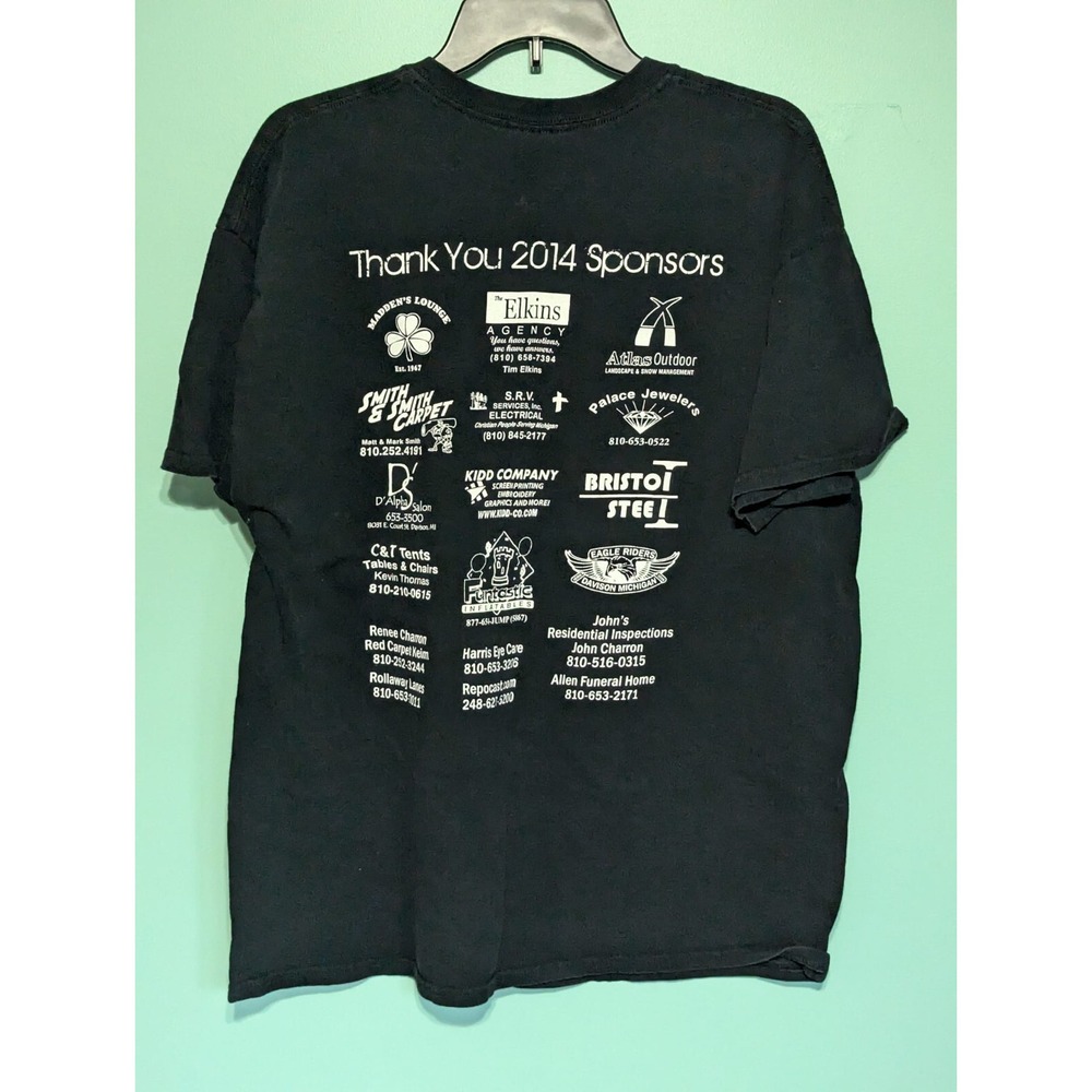 Thunder For Hunger Motorcycle T-Shirt Size XL  100% Cotton Gildan 2014 - Picture 6 of 7